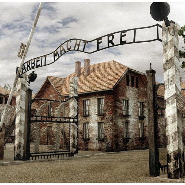 The gate of Auschwitz Death Camp